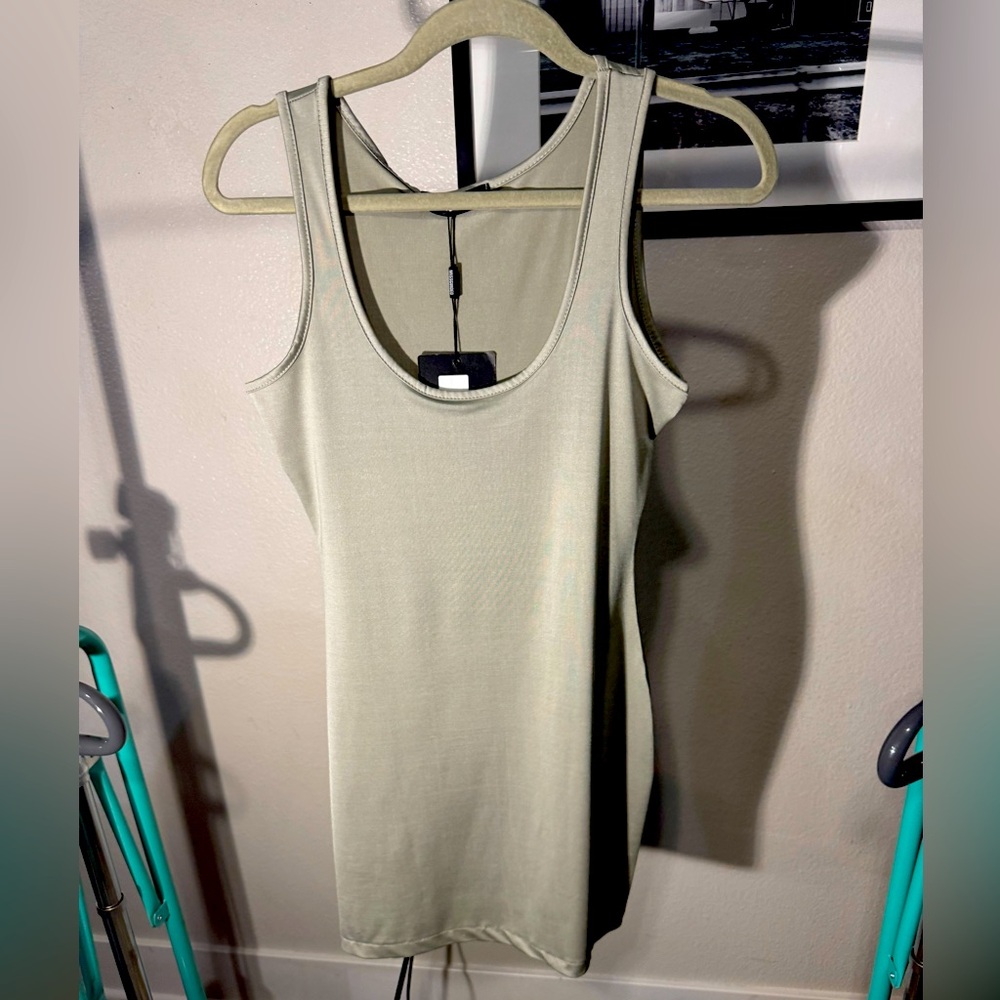 Sage green bodycon misguided dress